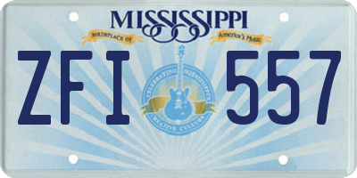 MS license plate ZFI557