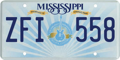 MS license plate ZFI558