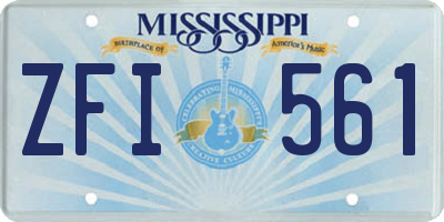 MS license plate ZFI561