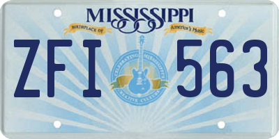 MS license plate ZFI563