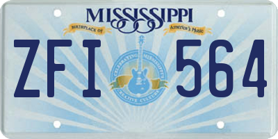 MS license plate ZFI564