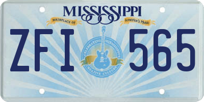 MS license plate ZFI565
