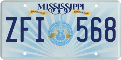 MS license plate ZFI568