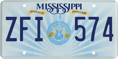 MS license plate ZFI574