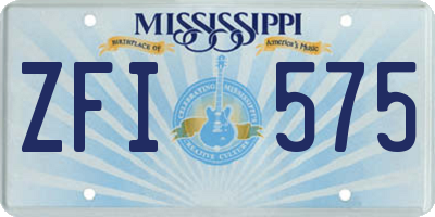 MS license plate ZFI575