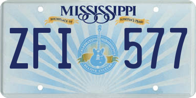 MS license plate ZFI577