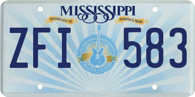 MS license plate ZFI583