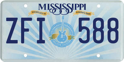 MS license plate ZFI588