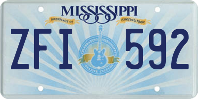 MS license plate ZFI592