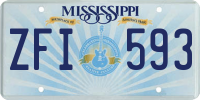 MS license plate ZFI593