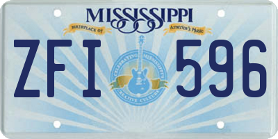 MS license plate ZFI596