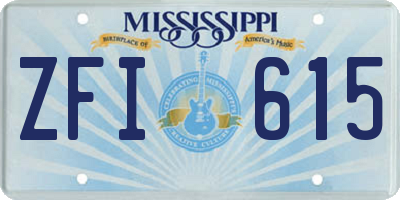 MS license plate ZFI615