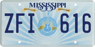 MS license plate ZFI616