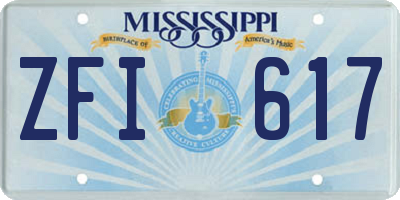 MS license plate ZFI617