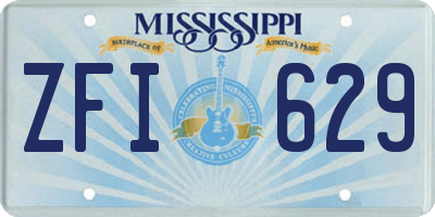 MS license plate ZFI629