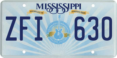 MS license plate ZFI630