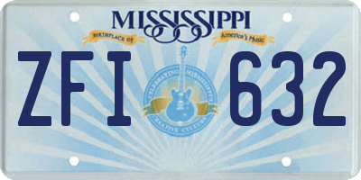 MS license plate ZFI632