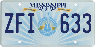 MS license plate ZFI633