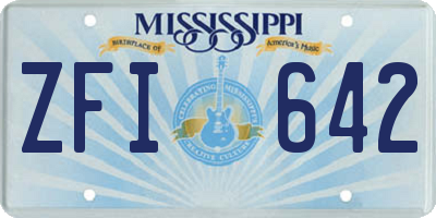 MS license plate ZFI642