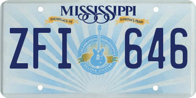 MS license plate ZFI646