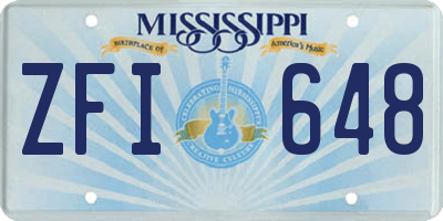 MS license plate ZFI648