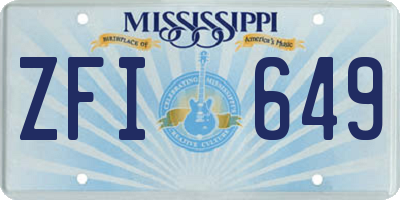 MS license plate ZFI649
