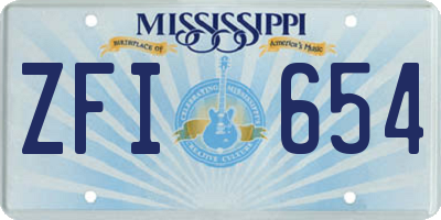 MS license plate ZFI654