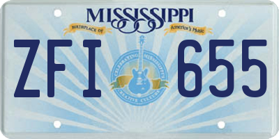 MS license plate ZFI655