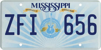 MS license plate ZFI656