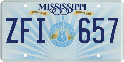 MS license plate ZFI657