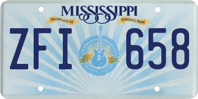 MS license plate ZFI658