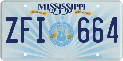MS license plate ZFI664