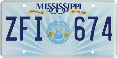 MS license plate ZFI674