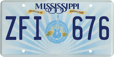 MS license plate ZFI676