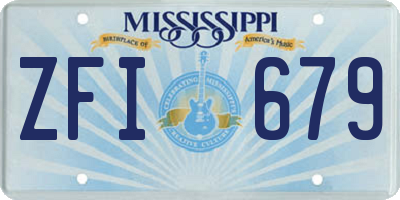 MS license plate ZFI679