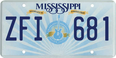 MS license plate ZFI681