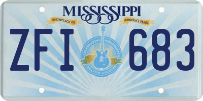 MS license plate ZFI683