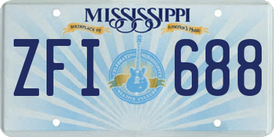 MS license plate ZFI688