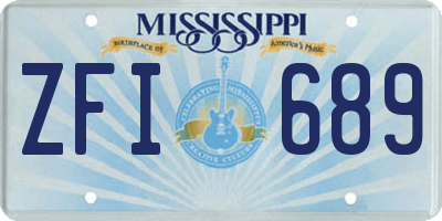 MS license plate ZFI689