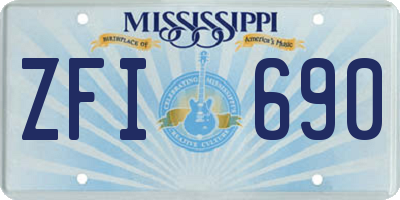 MS license plate ZFI690