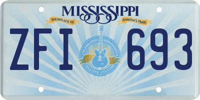 MS license plate ZFI693