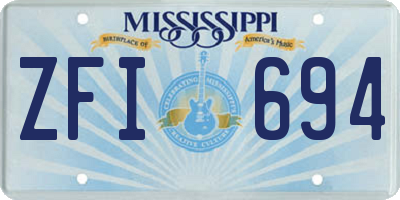 MS license plate ZFI694