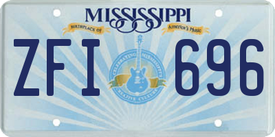 MS license plate ZFI696