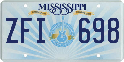 MS license plate ZFI698