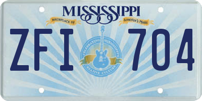 MS license plate ZFI704
