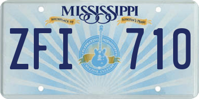 MS license plate ZFI710