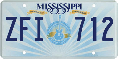MS license plate ZFI712