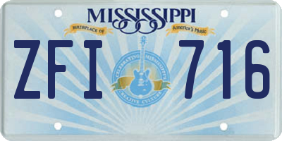 MS license plate ZFI716