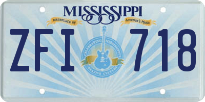 MS license plate ZFI718