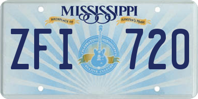 MS license plate ZFI720